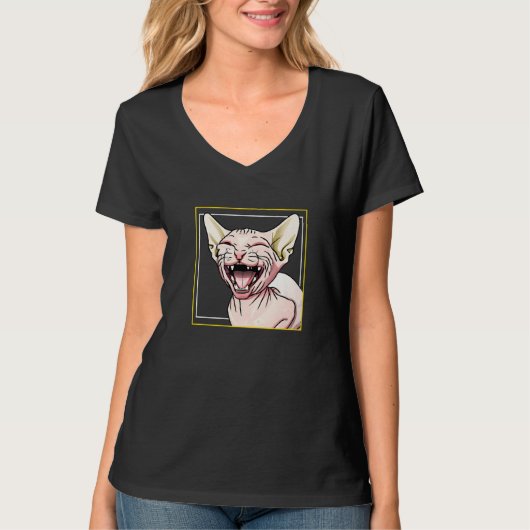 Laughing Sphynx Cat Tシャツ (正面)
