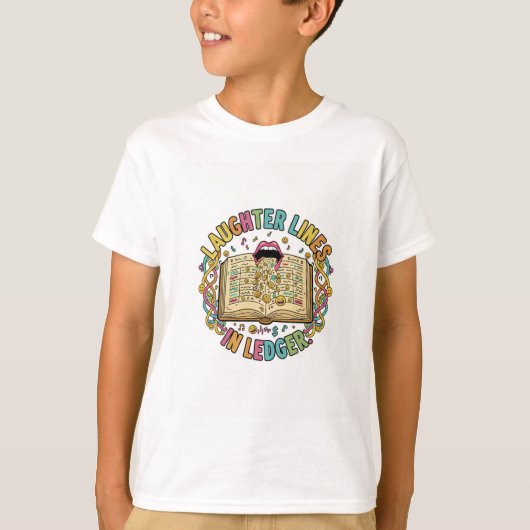 Laughter Lines in Ledger – Smart Humor T-Shirt Tシャツ (正面)