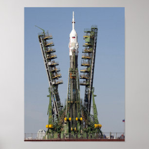 Launch scaffolding is raised into place ポスター