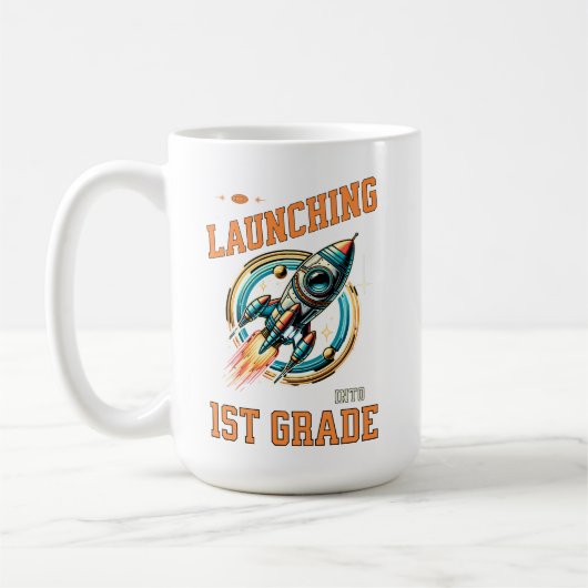 Launching into 1st Grade -Back to School  コーヒーマグカップ (左)