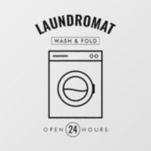 Laundromat 24/7 Wash & Fold Service Marketing ウィンドウサイン (シート)