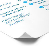 Laundromat Payment Instructions Poster Wall Sign ポスター (角)