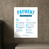 Laundromat Payment Instructions Poster Wall Sign ポスター