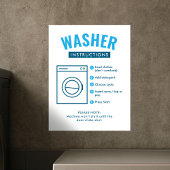 Laundromat Washer Instructions Wall Sign Poster ポスター