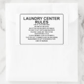 'Laundry Center Rules' Laundromat Overlay Black 長方形シール (バッグ)