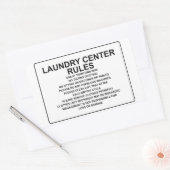 'Laundry Center Rules' Laundromat Overlay Black 長方形シール (封筒)