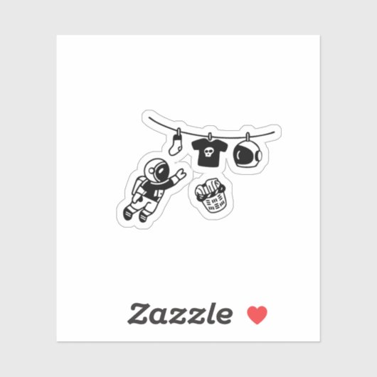 “Laundry Day in Space Minimal Cosmic Humor Design" シール (シート)