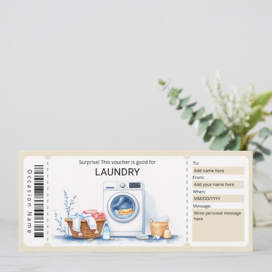 Laundry Gift Certificate  招待状 (スタンド正面)