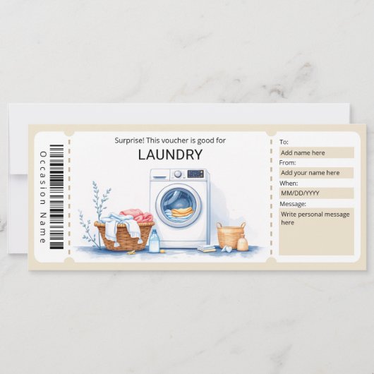 Laundry Gift Certificate  招待状 (正面)
