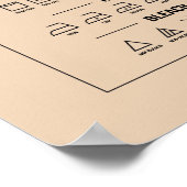 Laundry guide, textile care symbols ポスター (角)