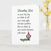 Laundry List A Funny Happy Birthday Poem カード (黄色い花)