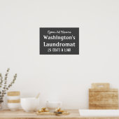 Laundry Room Chalkboard Laundromat Wall Art Gift ポスター (キッチン)