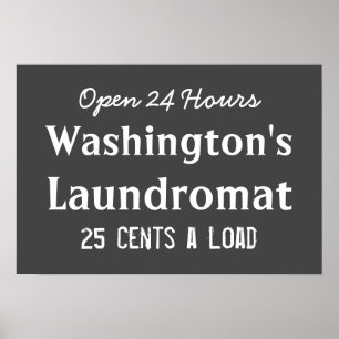Laundry Room Chalkboard Laundromat Wall Art Gift ポスター