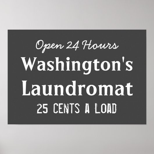 Laundry Room Chalkboard Laundromat Wall Art Gift ポスター (正面)