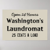 Laundry Room Personalized Laundromat Art Poster ポスター (正面)