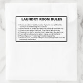 'Laundry Rules' Laundromat Overlay Black 長方形シール (バッグ)