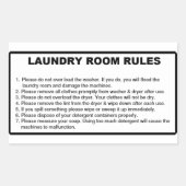 'Laundry Rules' Laundromat Overlay Black 長方形シール (正面)