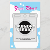 Laundry service dry cleaner laundromat business チラシ (正面)