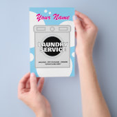 Laundry service dry cleaner laundromat business チラシ (ハンドル)
