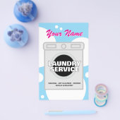 Laundry service dry cleaner laundromat business チラシ (シングル)