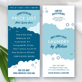 Laundry Service Dry Cleaner Price List Blue White ラックカード