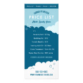 Laundry Service Dry Cleaner Price List Blue White ラックカード (正面)