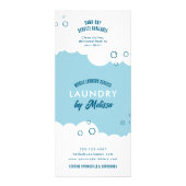 Laundry Service Dry Cleaner Price List Blue White ラックカード (裏面)