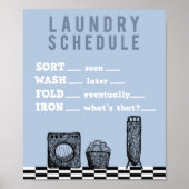 Laundry Wash Dry Fold Household Chore Poster ポスター (正面)