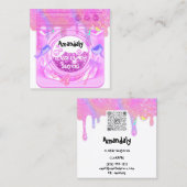 Laundry Washing Cleaning Service QR Code White スクエア名刺 (正面/裏面)