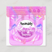 Laundry Washing Cleaning Service QR Code White スクエア名刺 (正面)