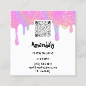 Laundry Washing Cleaning Service QR Code White スクエア名刺 (裏面)