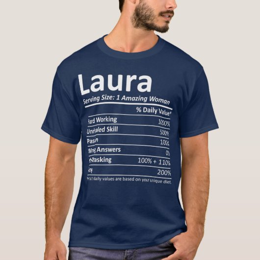 LAURA栄養パーソナライズされた名ギフトおもしろい Tシャツ (正面)
