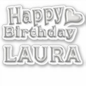 Laura Happy Birthday silver Aufkleber Sticker シール (正面)