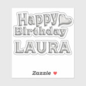 Laura Happy Birthday silver Aufkleber Sticker シール (シート)