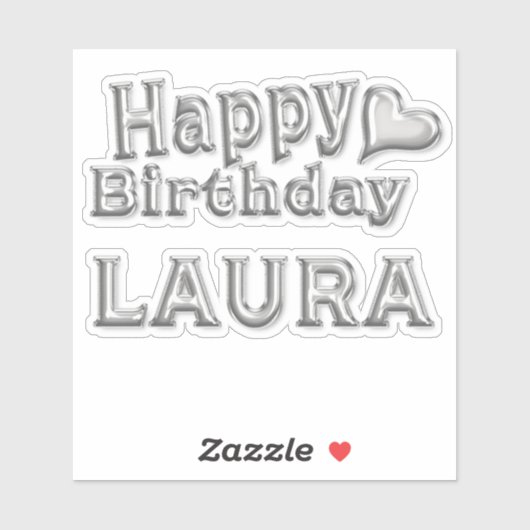 Laura Happy Birthday silver Aufkleber Sticker シール (シート)