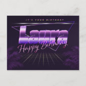 Laura Name Vorname lila Postkarte Geburtstag ポストカード (正面)
