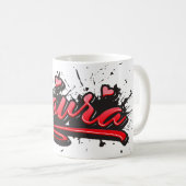 Laura red Heart Graffiti Tasse Kaffeetasse コーヒーマグカップ (正面右)