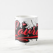 Laura red Heart Graffiti Tasse Kaffeetasse コーヒーマグカップ (中央)