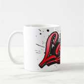 Laura red Heart Graffiti Tasse Kaffeetasse コーヒーマグカップ (左)