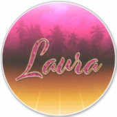 Laura Vorname Name golden pink Aufkleber Sticker シール (正面)
