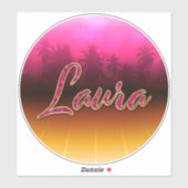 Laura Vorname Name golden pink Aufkleber Sticker シール (シート)