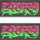 Laura Vorname Name Graffiti Aufkleber Sticker シール (正面)