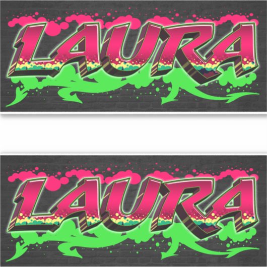 Laura Vorname Name Graffiti Aufkleber Sticker シール (正面)