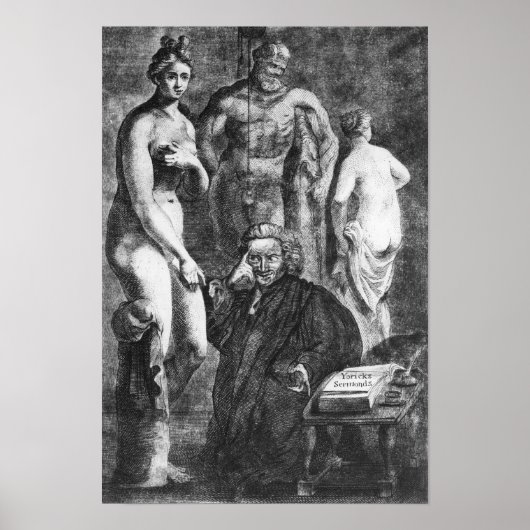 Laureence Sterneの風刺ポートレート, c.1761 ポスター (正面)