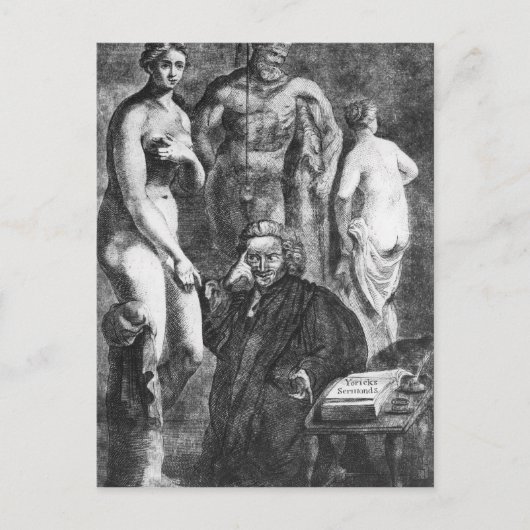 Laureence Sterneの風刺ポートレート, c.1761 ポストカード (正面)