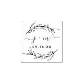 Laurelの葉スクリプトイニシャル結婚の ラバースタンプ (インプリント)