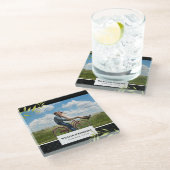 LaurelパーソナライズされたとDamaskの写真 ガラスコースター (アングル)