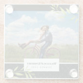 LaurelパーソナライズされたとDamaskの写真 ガラスコースター (裏面)