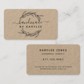 Laurelリーフ素朴手作りスクリプト 名刺 (正面/裏面)