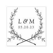 Laurel エレガント Monogram Wedding Save the Date セルフインキングスタンプ (デザイン)